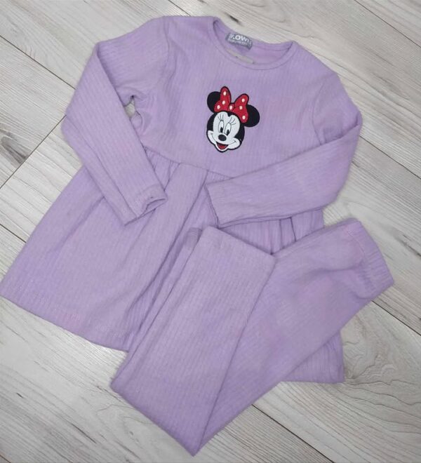 Komplet Prążek Minie Mouse  Leginsy + Bluzka