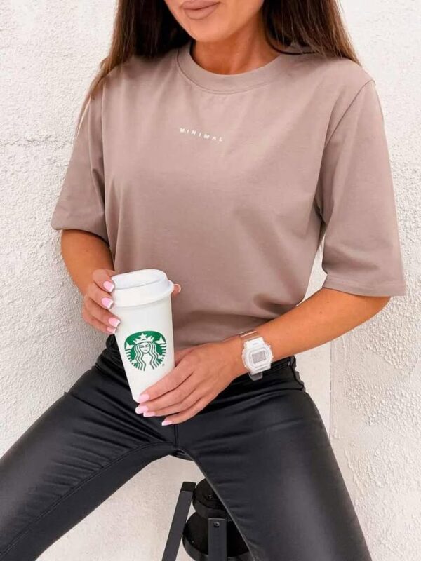 T-SHIRT MINIMAL JASNY BEŻ